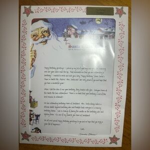 Birthday  Letter From Santa Postmarked  North Pole, Alaska, Unopened Kit